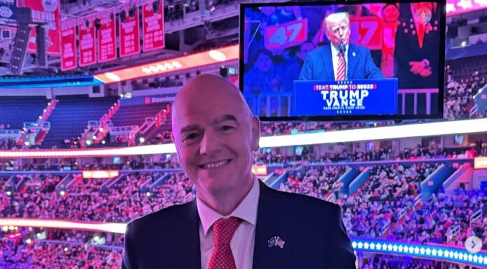 «Gianni Infantino gleder seg stort over at Donald Trump er tilbake som president»